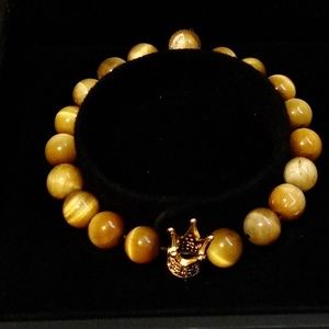 Gold Tigers Eye Natural Handmade Stone Bracelet